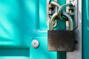 A padlock